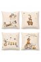 Sky Friends Patterned 4-Piece Children's and Baby Pillowcase Set - 3