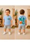 100% Cotton Combed Cotton King Back-Printed Baby Boy Summer Shorts Two-Piece Set