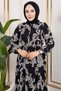 Leopard Patterned Viscose Dress Black - 3