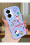 Vivo Y16 Compatible Case Camera Protector Blue Silicone Couple Phone Case Kitty Pattern