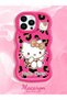 iPhone 13 Pro Compatible Case with Camera Protector Red Silicone Couple Phone Case Kitty Pattern - 2
