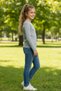 Gray Basic Long Sleeve T-Shirt - Non-Sweating Flexible Fabric Cotton Seasonal Gray Long Sleeve Girls' Tshirt - 6