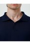 Italian Style Slim Fit Polo Collar Men's T-Shirt Navy Blue T12673 - 2