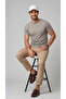 Men's Beige Regular Full-Fit Crew Neck T-Shirt - 4