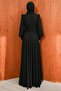 Black Stone Embroidered Bustier Evening Dress - 5