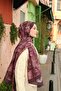Allure Tulip Pattern Tencel Shawl - Plum - 4