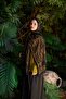 Petra Dolgun Ethnic Pattern Shawl - Black Tan Pattern 1 - 2