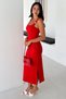 Scarlet Muse Women's Lycra Metal Strap Detailed Slit Midi Dress - 5
