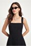 Women's Keyli Lined Scallop Embroidered Sleeveless Woven Midi Black Dress - 3