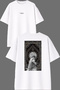 Ethnic Ali Halı Design Back Printed White Oversize T-Shirt