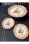 Porser Ella Fulya Footed Presentation Set 8 Piece Porcelain Cake Serving Set - 4