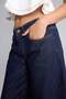 100% Cotton High Waist Wide Leg Indigo Bermuda Jean Shorts I2340Ax26Hs - 6