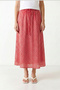 Checkered Midi Woven Skirt Lub0390 Pink White - 6