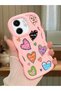 Infinix Smart 9 Compatible Case Camera Protector Pink Silicone Couple Phone Case Heart Pattern