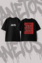 Pinkpantheress_3 Design Back Printed Cotton Black Oversize T-Shirt