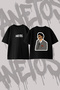 The Weeknd_9 Design Back Printed Cotton Black Oversize T-Shirt