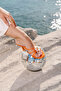 Women's Orange Satin Strap Heel Slippers - 3