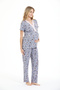 Women's 95% Viscose Floral Patterned Maternity & Postpartum Buttoned Pajama Set - 5
