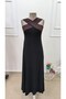 Women's Front Cross Detailed Two-Color Long Viscose Dress - 4