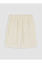 Beige Regular Fit Boys' Muslin Shorts - 3