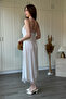 Asymmetrical Ruched Satin Dress with Rope Straps - 6