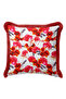 Floral Chic Romantic Spring Rose Poppy Fringed Pillowcase - Botanical Burgundy Tassel Throw Pillow Cover - 6