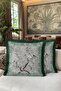 Fringed Pillowcase with Birds and Flowers Spring Motif - Elegant Botanical Bohemian Black Tassel Throw Pillow Cover - 7