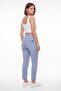 Women's Indigo Summer High-Waisted Pants with Embroidered Cuffs and Pockets 42-48 - 4