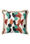 Abstract Geometric Artistic Fringed Pillowcase - Mid Century Tile Mink Tassel Throw Pillow Cover - 4