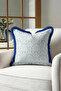 Ottoman Palace Motifs Fringed Pillowcase - Authentic Ethnic Blue Navy Tassel Throw Pillow Cover - 6