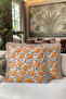 Orange Design Citrus Fringed Pillowcase-Fruit Garden Green Cream Tufted Throw Pillow Cover - 3