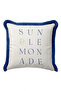 Written Sun Fringed Pillowcase - Minimal Sailor Bohemian Blue Navy Tassel Throw Pillow Cover - 4