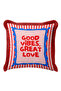 Good Vibes Great Love Fringed Pillowcase - Retro Pink Red Burgundy Tassel Throw Pillow Cover - 4