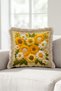 Floral Daisy Sunflower Fringed Pillowcase-Botanical Bohemian Yellow Cream Mink Tassel Throw Pillow Cover - 6