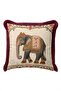 Authentic Fringed Pillowcase with Exotic Elephant Design - Şark Bohemian Cream Burgundy Tassel Throw Pillow Cover - 5