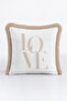 Letter Themed Love Patterned Fringed Pillowcase - Stylish Romantic Nordic Cream Tassel Throw Pillow Cover