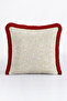 Motif Damask Fringed Pillowcase - Elegant Oriental Classic Mink Burgundy Tassel Throw Pillow Cover - 6