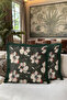 Floral Patterned Botanical Fringed Pillowcase - Elegant Floral Bohemian Ecru Gray Tassel Throw Pillow Cover - 5