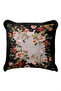 Floral Spring Design Fringed Pillowcase - Botanical Powder Black Tassel Throw Pillow Cover - 2