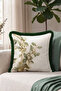 Botanical Leaf Pattern Fringed Pillowcase-Natural Twig Themed Modern Green Gray Tassel Throw Pillow Cover - 3