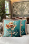 Floral Design Botanical Fringe Pillowcase - Artistic Floral Bohemian Cream Tassel Throw Pillow Cover - 5