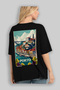 Porto Portugal Black Oversize Country City Back Printed Unisex T-Shirt 100% Cotton Premium - 4