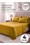 Luxury 4-Piece Single Gold Striped Bed Sheet Set | Hotel Collection Bedding Set includes