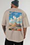 Athens Greece Beige Oversize Country City Back Printed Unisex T-Shirt 100% Cotton Premium - 5