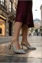 133-440 Stone Embellished 7 cm Heel Height Open Back Women's Shoes - 3