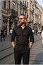 Men's Satin Textured Slim Fit Shirt with Hidden Buttons - 7