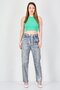 Women Straight Leg Fit Metallic Non Stretchable Jeans, Blue - 2