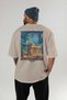 Athens Greece 2 Beige Oversize Country City Back Printed Unisex T-Shirt 100% Cotton Premium - 4
