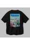 Mikonos Greece Black Oversize Country City Back Printed Unisex T-Shirt 100% Cotton Premium - 3