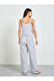 Grey Gingham Checked Cami And Pyjama Set - 5